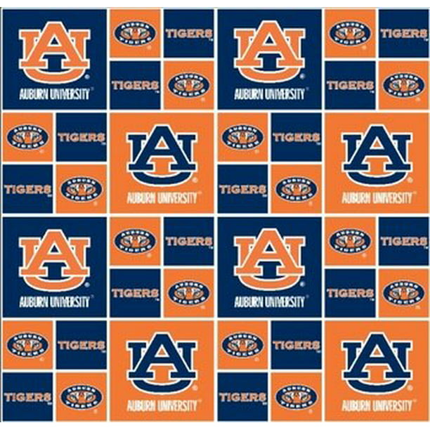 Auburn University Tigers Cotton Fabric-Sold By The Full Yard-ALL PATTERNS